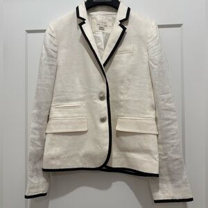 JCrew | Linen Blazer with Black Trim